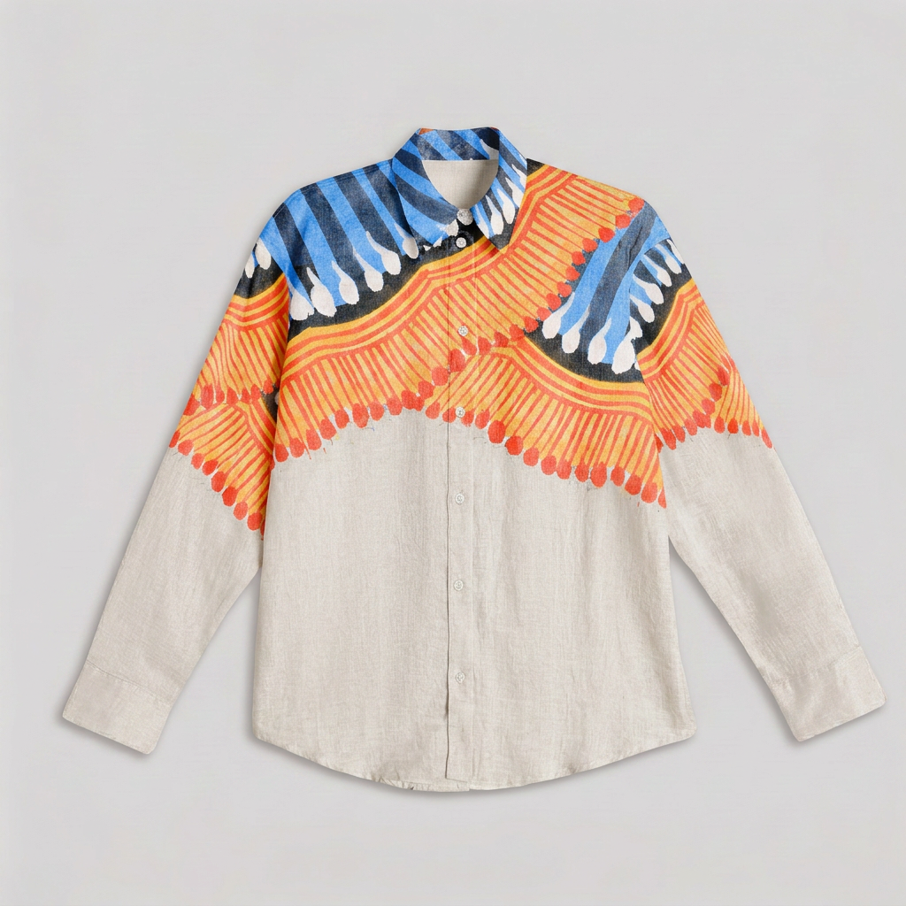 Kalighat Fire Shirt Men flat front
