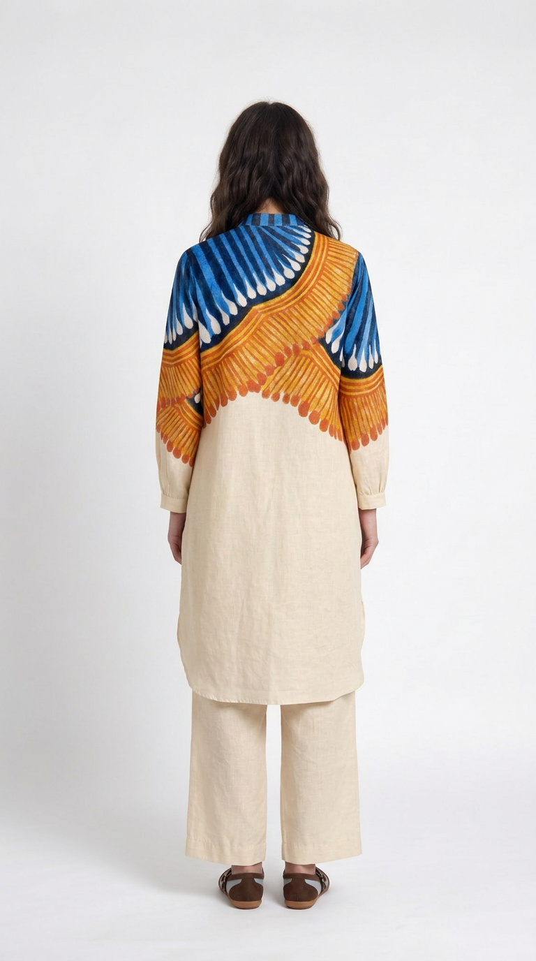 Kalighat Fire Kurta Women back view