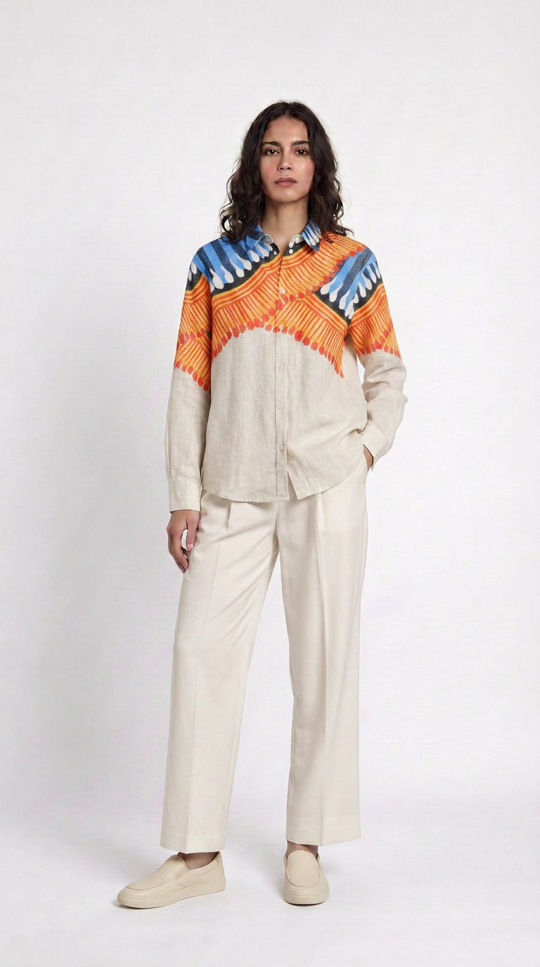 Kalighat Fire Shirt Set Women front view