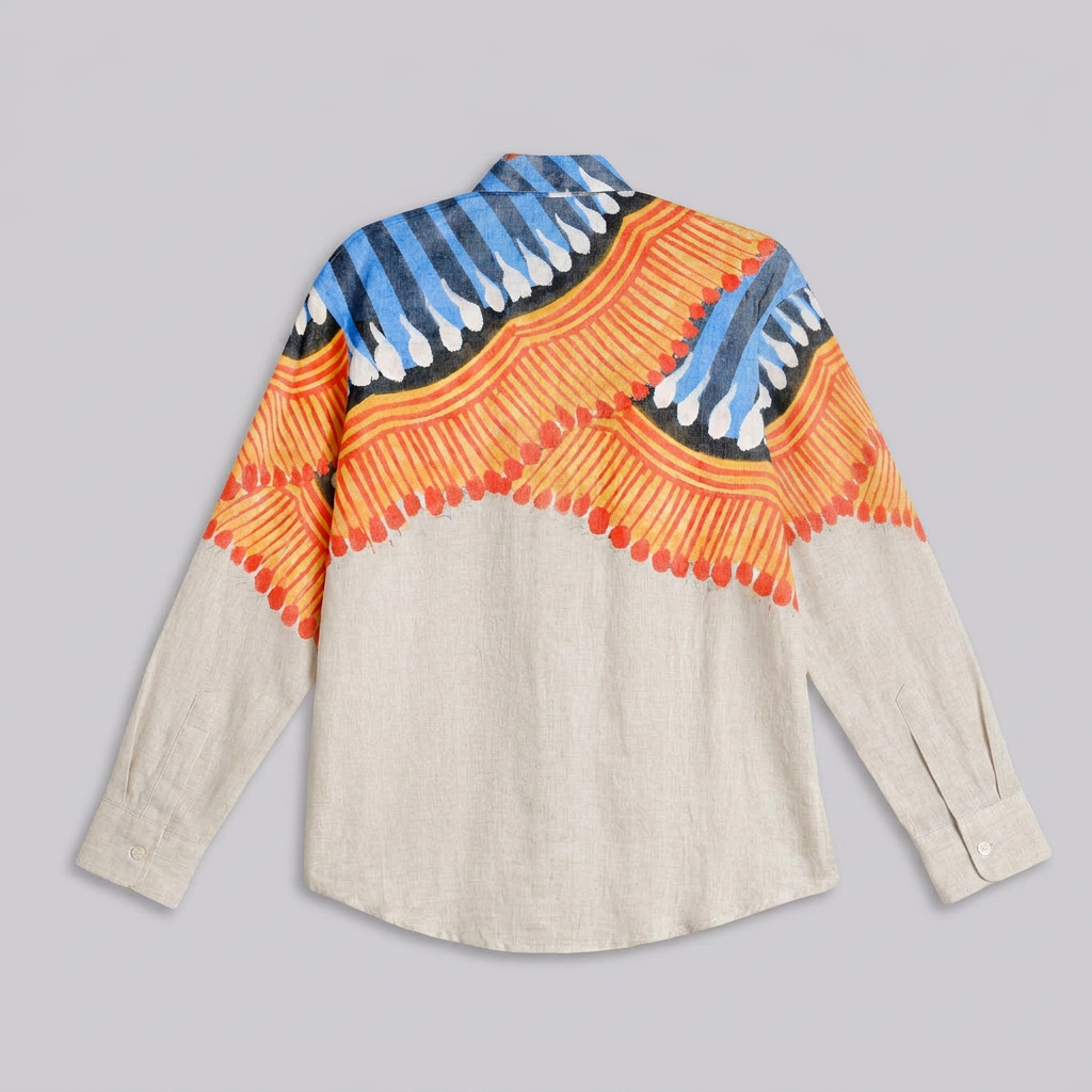 Kalighat Fire Shirt Set Men shirt flat back