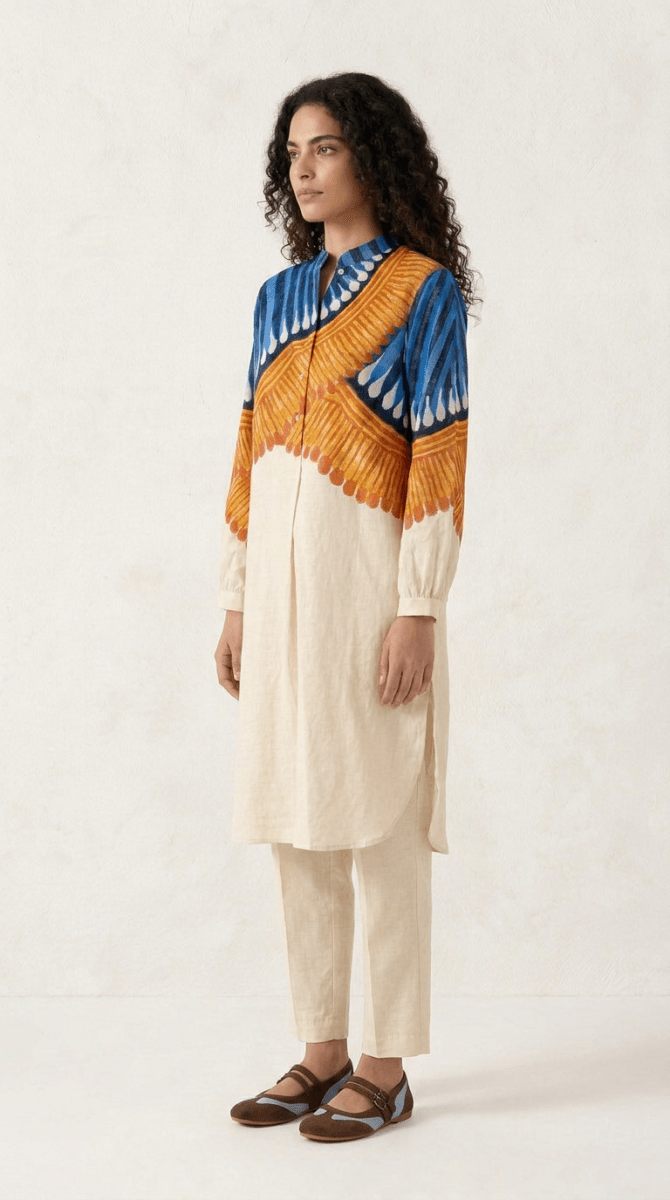 Kalighat Fire Kurta Set Women - Naymish Designs