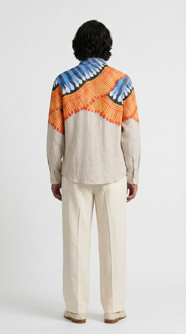 Kalighat Fire Shirt Set Men back view