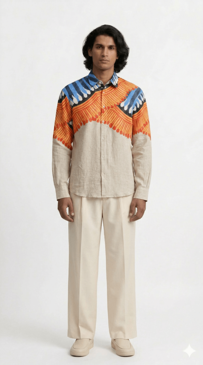 Kalighat Fire Shirt Set Men - Naymish Designs