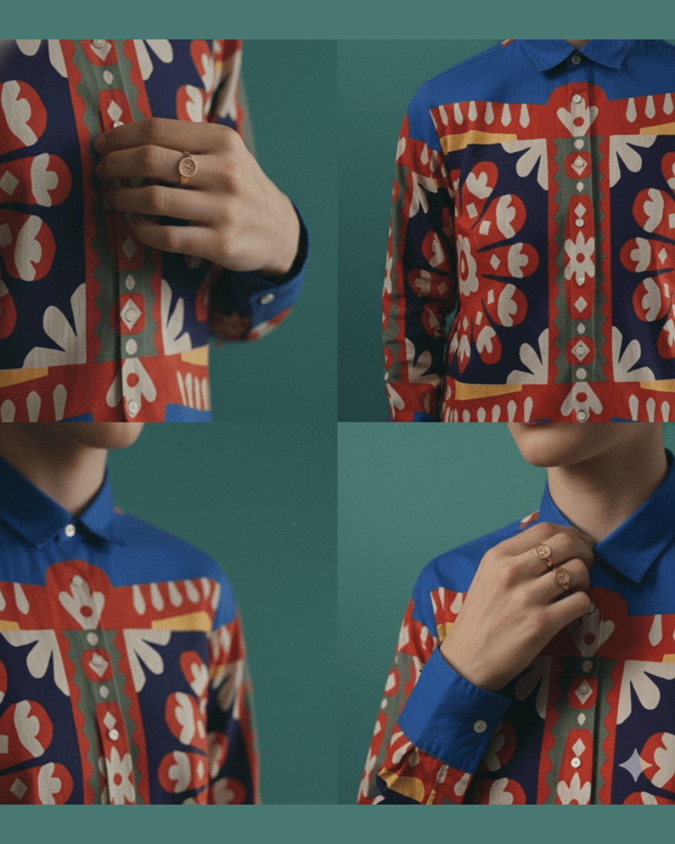 Kanaat - Blue Summer Shirt for Women in Cotton and Linen - Naymish Designs