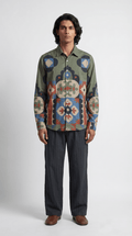 Kilim Shirt Men - Luxury Designer Shirt for Men | Soft Cotton or Pure Linen | Partywear - Naymish Designs