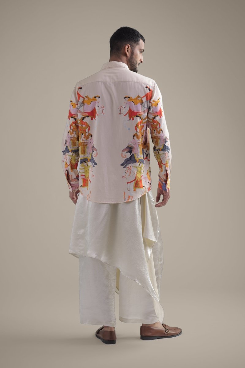 Kirtharjuna Shirt - Men - Off White - Giza Cotton - Naymish Designs