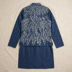 Gond Leaf Jacket Men Blue vest back view