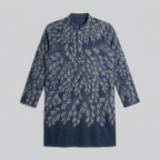 Gond Leaf Kurta Blue flat view