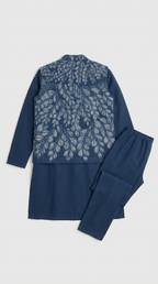 Gond Leaf Set Blue Men full set front view