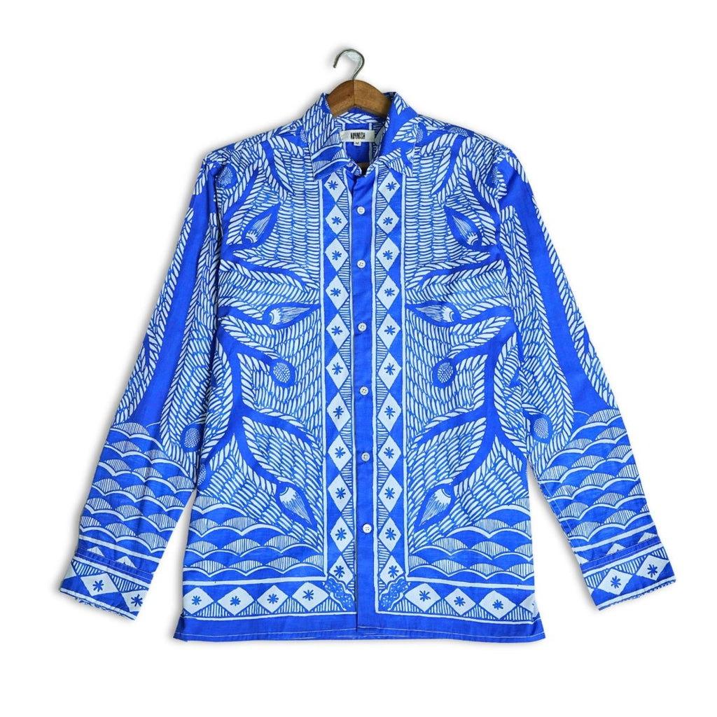 Madhubani - Luxury Designer Shirt | Soft Cotton or Pure Linen | Partywear shirt for Men - Naymish Designs