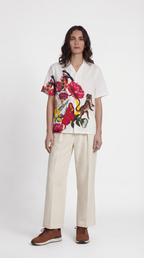 16 Bit Shirt women  matchbox art   Casual Shirts White Half Sleeve Resort Collar