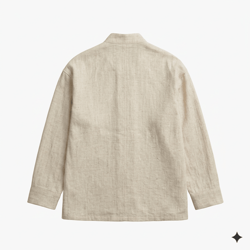 Mandarin Off White Linen Shirt for Men - Naymish Designs