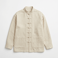 Mandarin Off White Linen Shirt for Men - Naymish Designs