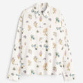 Marine Life Coral Shirt Men - White Available in Cotton and Linen - Naymish Designs