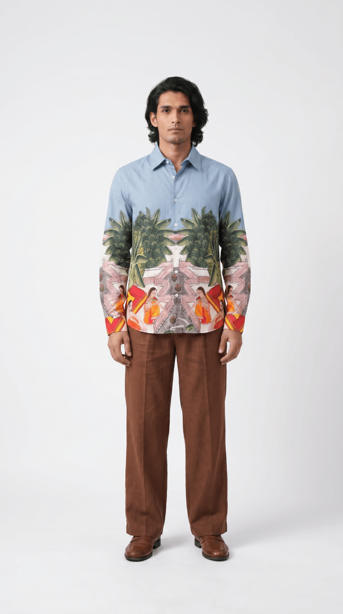 Medieval Backyard - Holiday Shirts Men Available in Linen - Naymish Designs