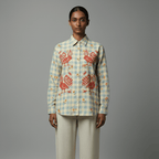 MM Shirt Women - Memento Mori Checks Shirt for Women - Luxury Designer | Soft Cotton or Pure Linen  - Naymish Designs