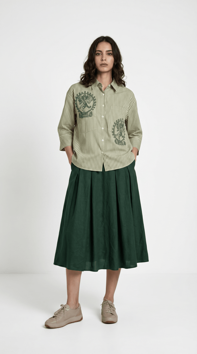 Natraj - Green Women Shirt - Naymish Designs