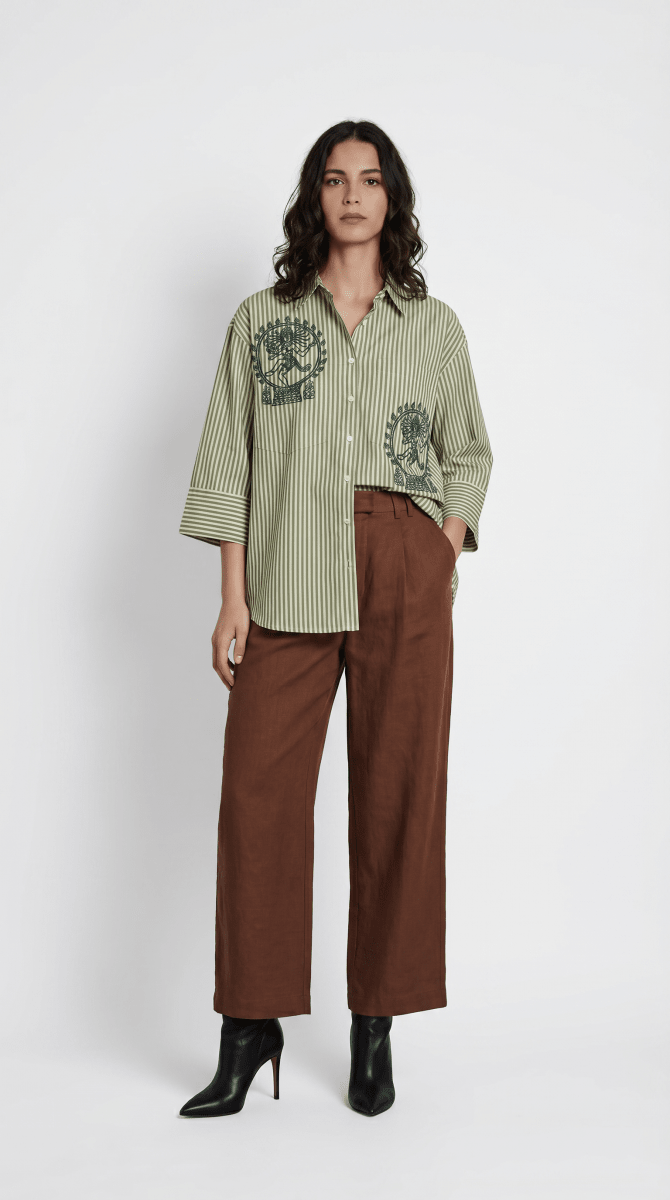 Natraj - Green Women Shirt - Naymish Designs