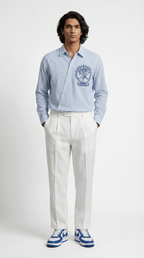 Natraj Oblique Placate Blue Shirt Men - Naymish Designs