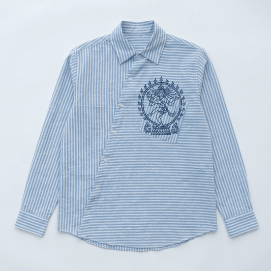 Natraj Oblique Placate Blue Shirt Men - Naymish Designs