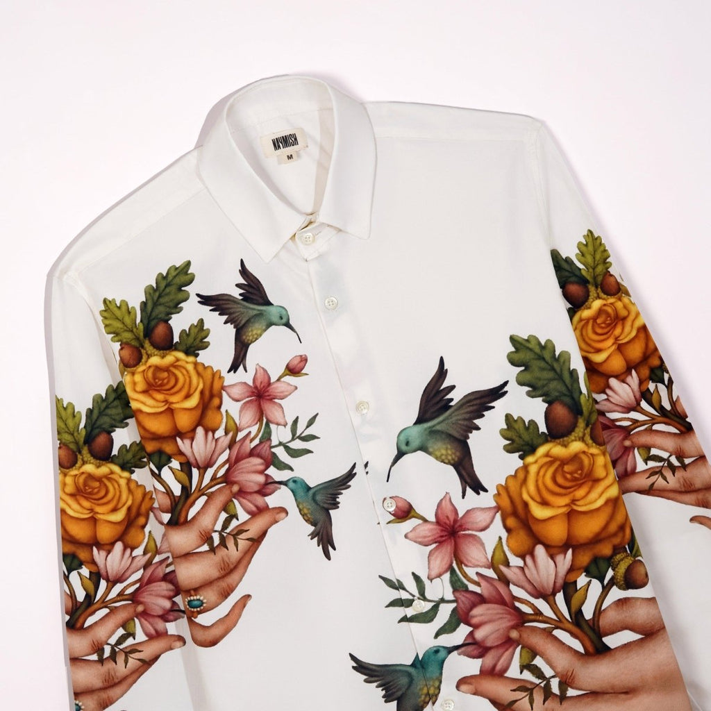 Nature's Love Affair - Luxury Designer Shirt | Soft Cotton or Pure Linen | Partywear shirt for Men - Naymish Designs