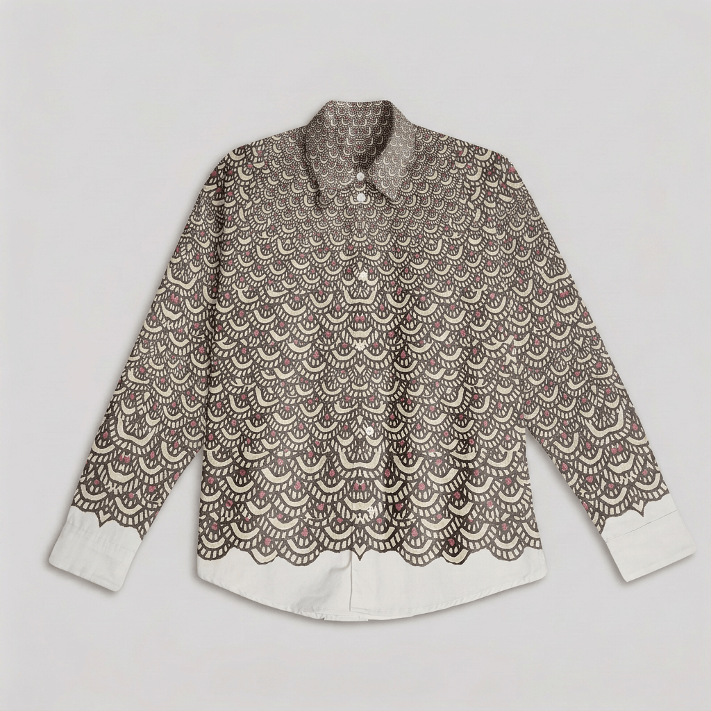 Naymish Cotton Men Shirt — Fish Scale — Black — Signature Wear - Naymish Designs