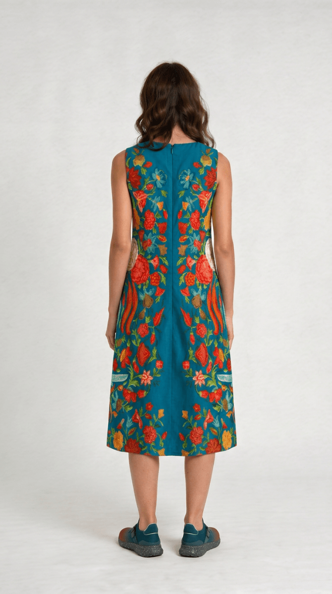 Naymish Cotton Women Dress — Spring Bloom — Floral — Evening Wear - Naymish Designs