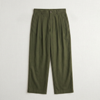 Solid Olive Trousers Women - front view