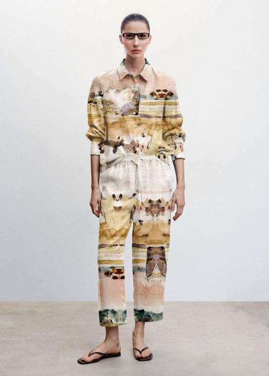 Oxfordshire Beige Coord Set for Women - Naymish Designs