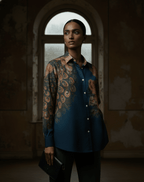 Peacock on the Wall Shirt for Women - Luxury Designer | Soft Cotton or Pure Linen  - Naymish Designs