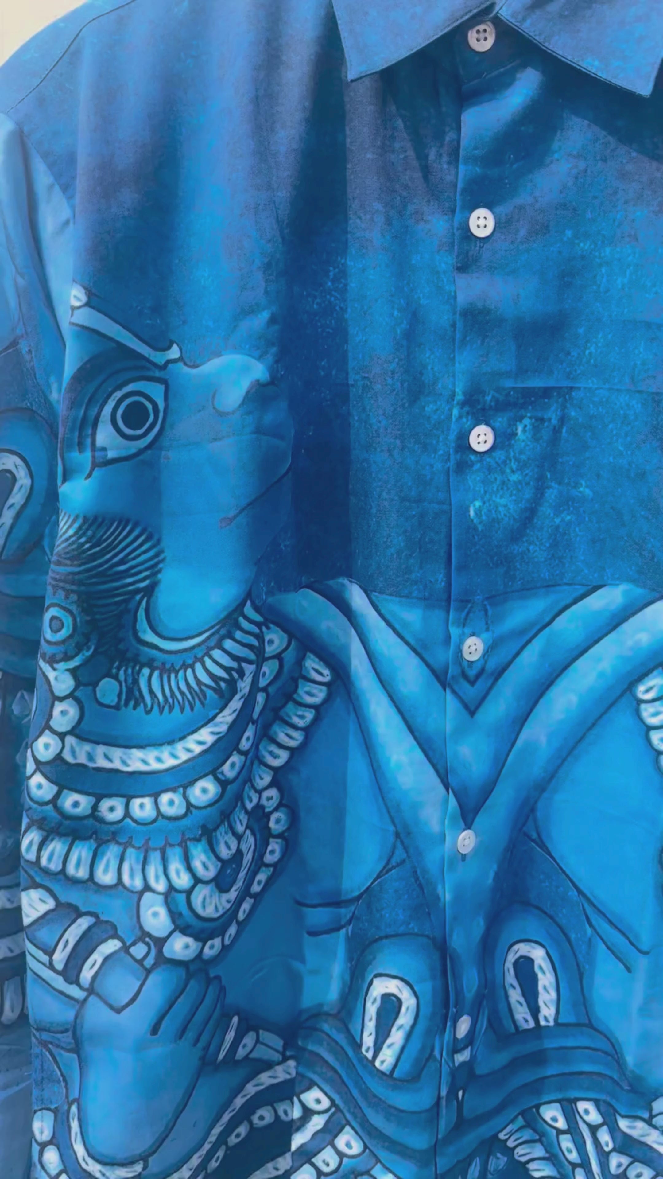 Vanaryugalam Men Shirt Blue in Soft Cotton or Premium Linen