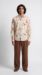 Pup Culture Shirt Men - Luxury Designer Shirt | Pure Linen | Partywear shirt for Men - Naymish Designs