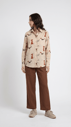 Pup Culture Women - Luxury Designer Shirt | Pure Linen | Partywear shirt for Women - Naymish Designs