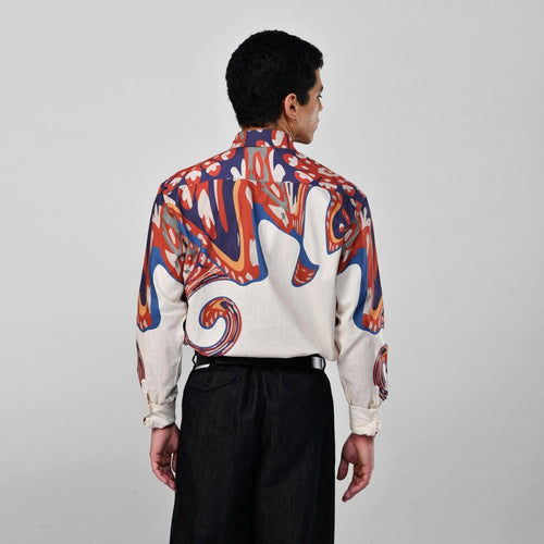 Reimagined Curves - Luxury Designer Shirt | Soft Cotton or Pure Linen | Partywear shirt for Men - Naymish Designs