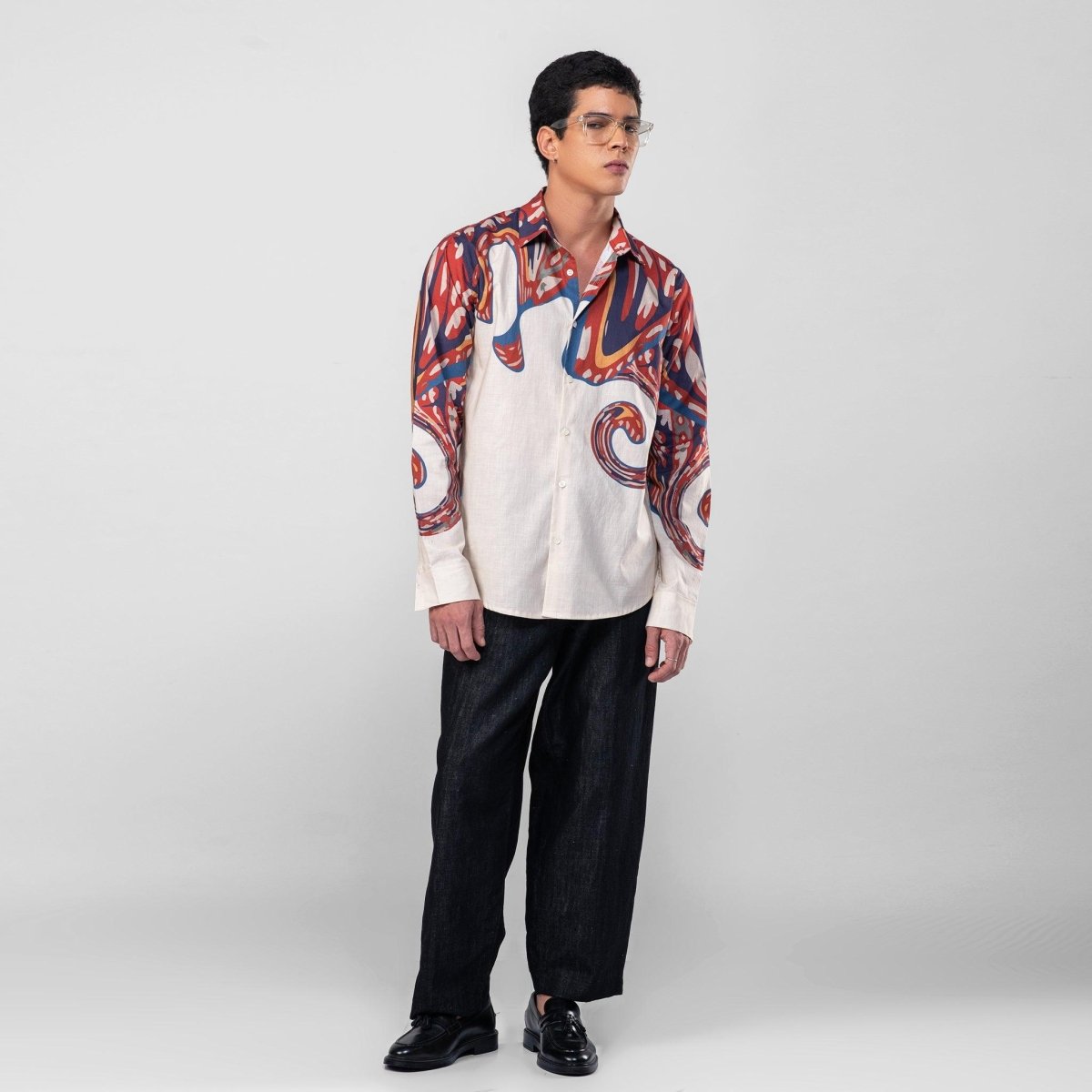 Reimagined Curves - Luxury Designer Shirt | Soft Cotton or Pure Linen | Partywear shirt for Men - Naymish Designs