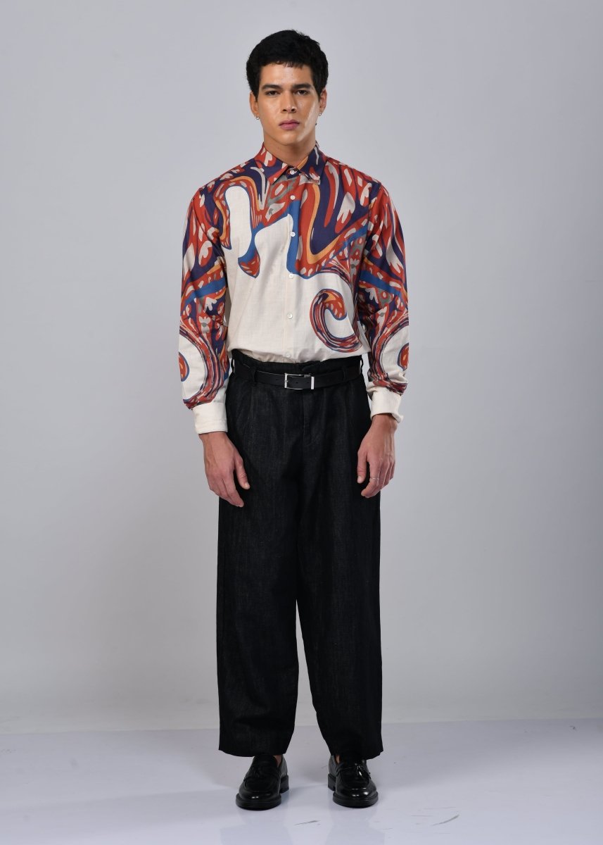 Reimagined Curves - Luxury Designer Shirt | Soft Cotton or Pure Linen | Partywear shirt for Men - Naymish Designs