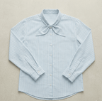 Retro Bow Shirt Women Blue - Naymish Designs