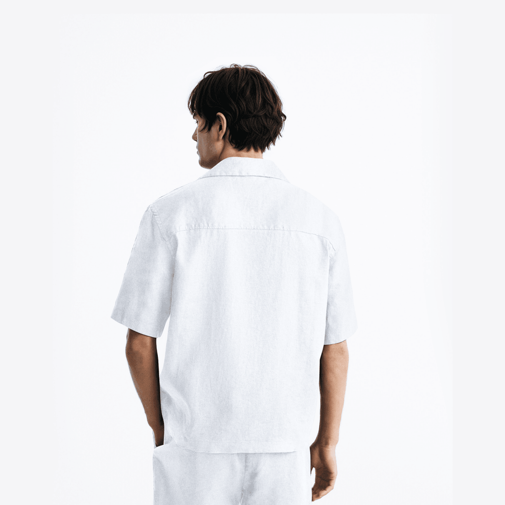 Roar & Roses - White Half Sleeve Summer Shirts for Men - Naymish Designs