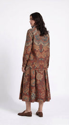 Rosette Tapestry Shirt Women - Printed Giza Cotton Shirt - Naymish Designs