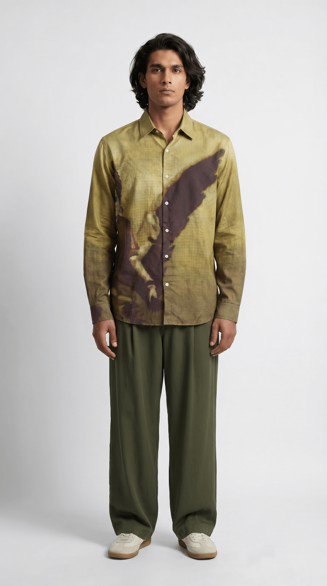 Saraswathi Shirt Men - Luxury Designer Shirt | Soft Cotton or Pure Linen | Partywear shirt for Men - Naymish Designs