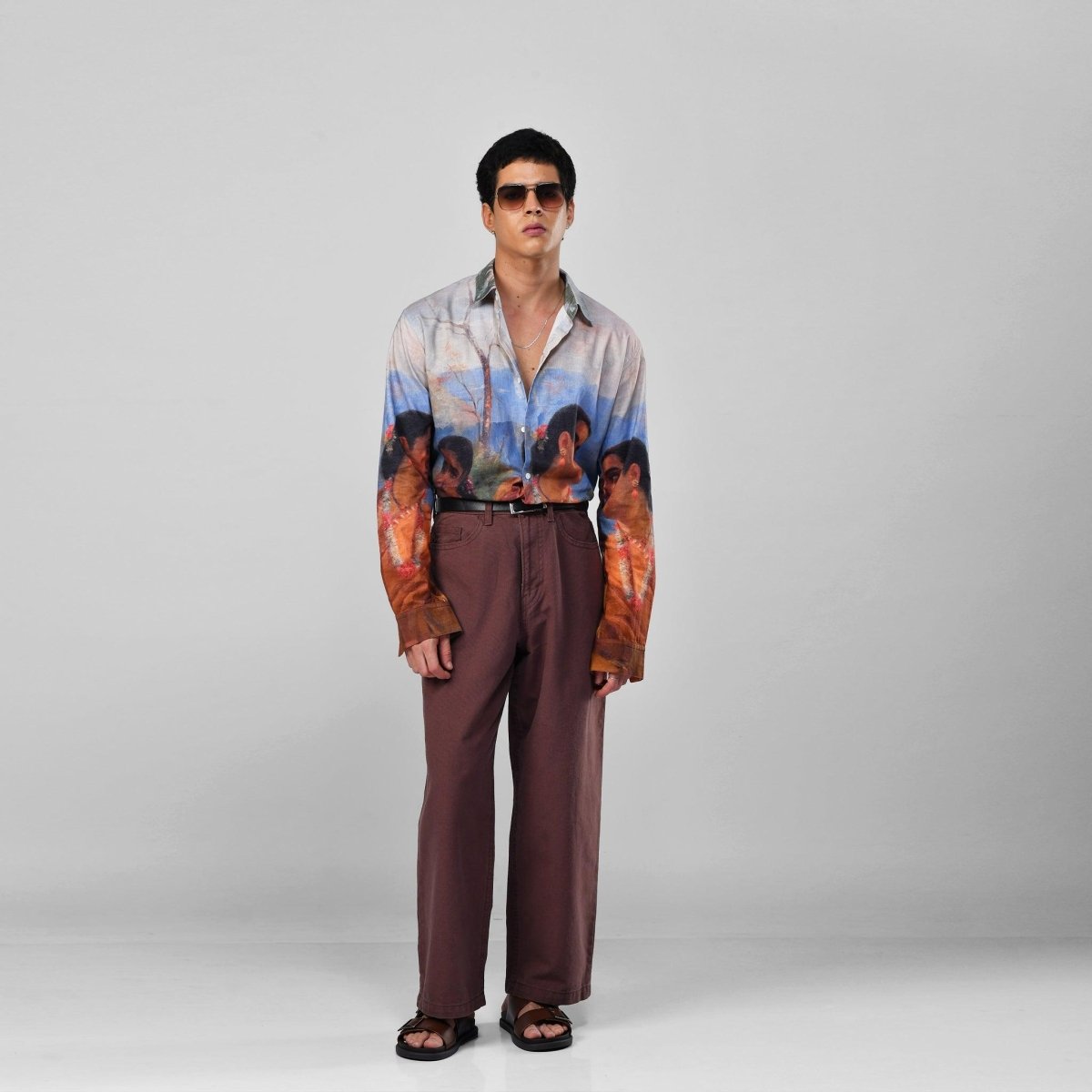 Shakuntala by Raja Ravi Varma - Luxury Designer Shirt | Soft Cotton or Pure Linen | Partywear shirt for Men - Naymish Designs