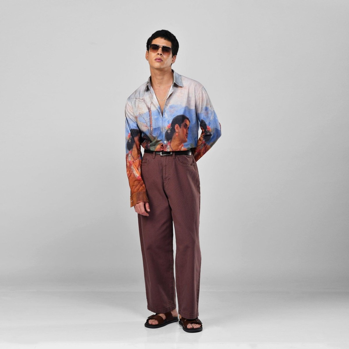 Shakuntala by Raja Ravi Varma - Luxury Designer Shirt | Soft Cotton or Pure Linen | Partywear shirt for Men - Naymish Designs