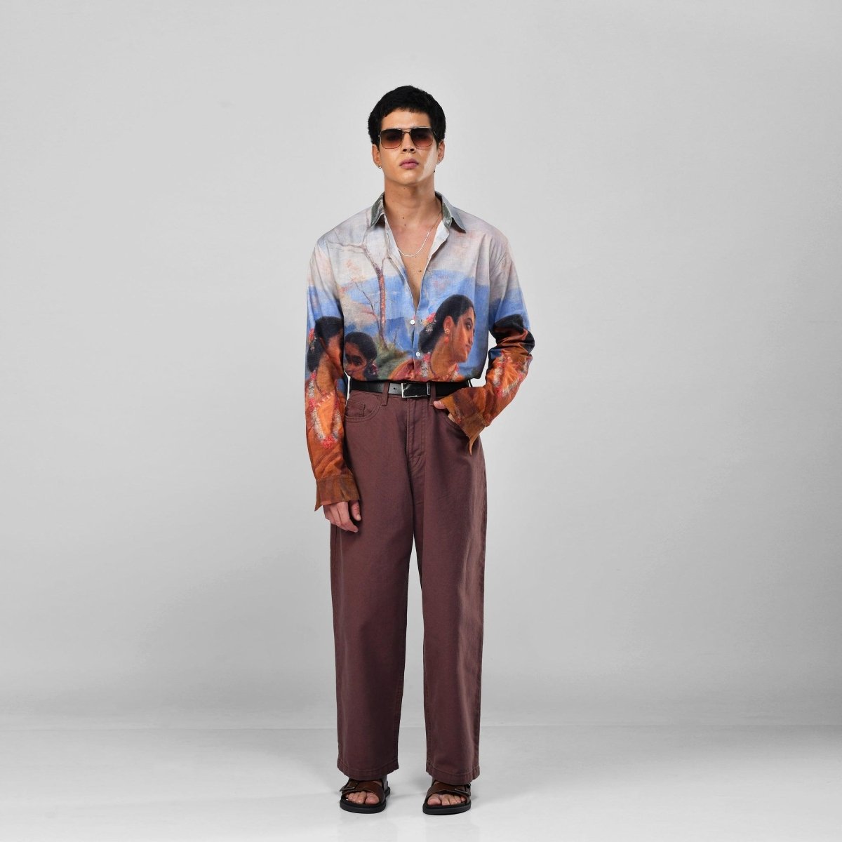 Shakuntala by Raja Ravi Varma - Luxury Designer Shirt | Soft Cotton or Pure Linen | Partywear shirt for Men - Naymish Designs