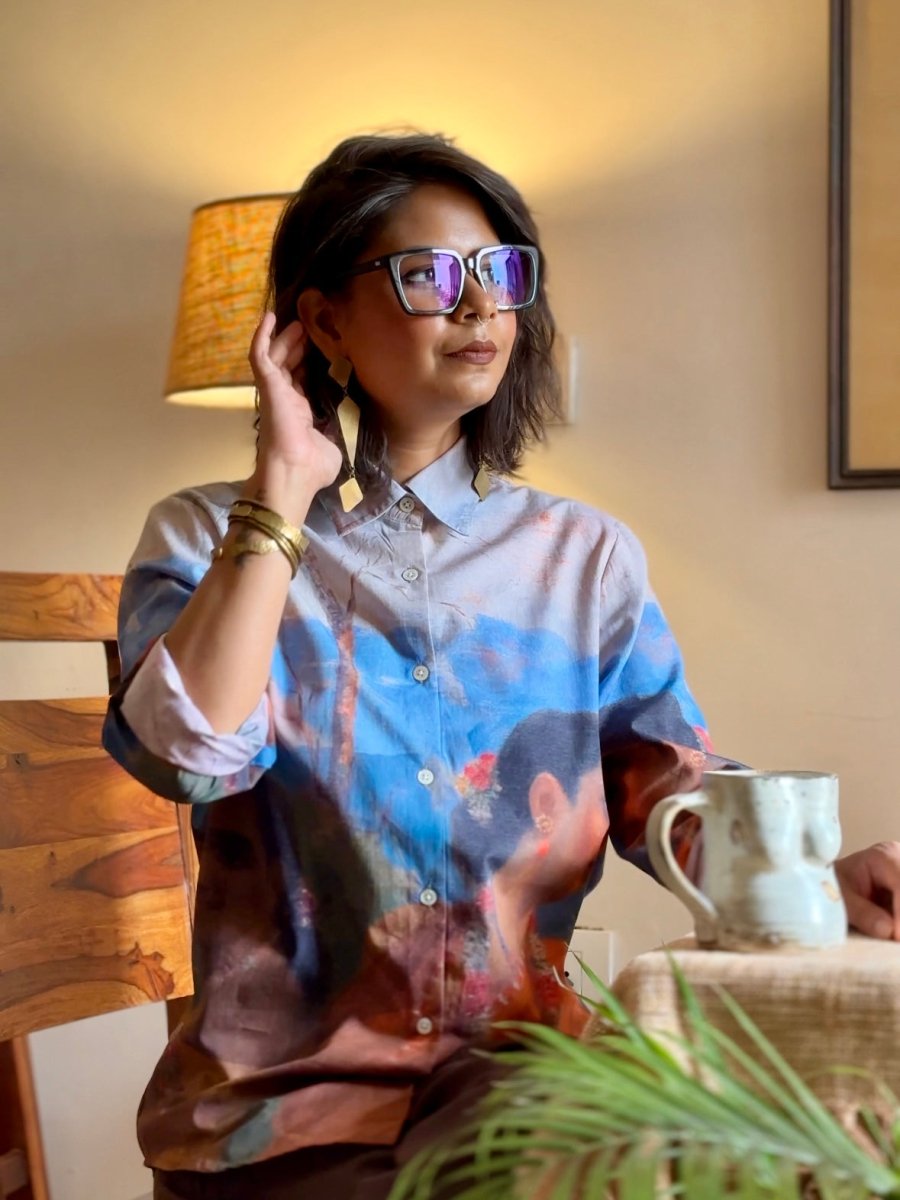 Shakuntala Shirt - Women - Brown - Giza Cotton - Naymish Designs