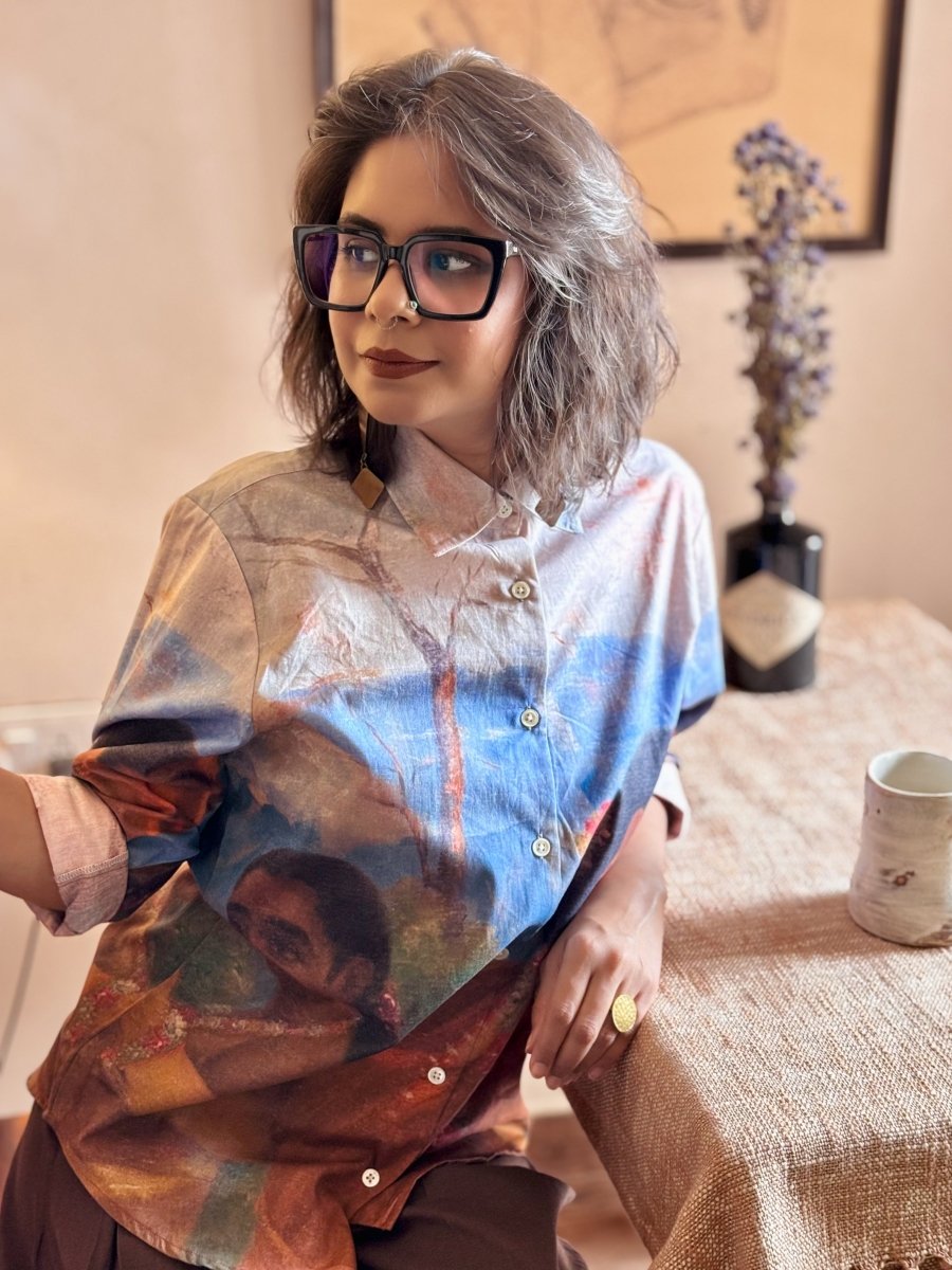 Shakuntala Shirt - Women - Brown - Giza Cotton - Naymish Designs