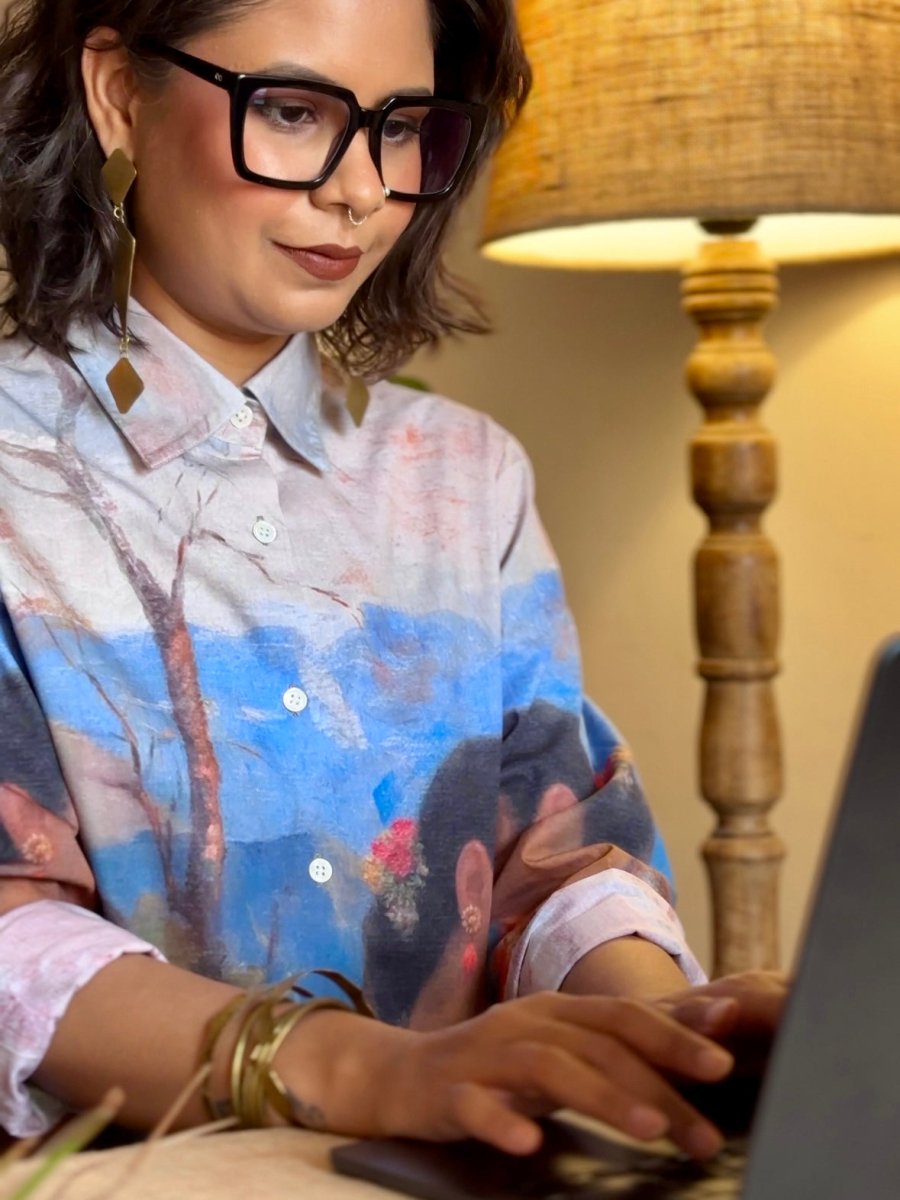 Shakuntala Shirt - Women - Brown - Giza Cotton - Naymish Designs