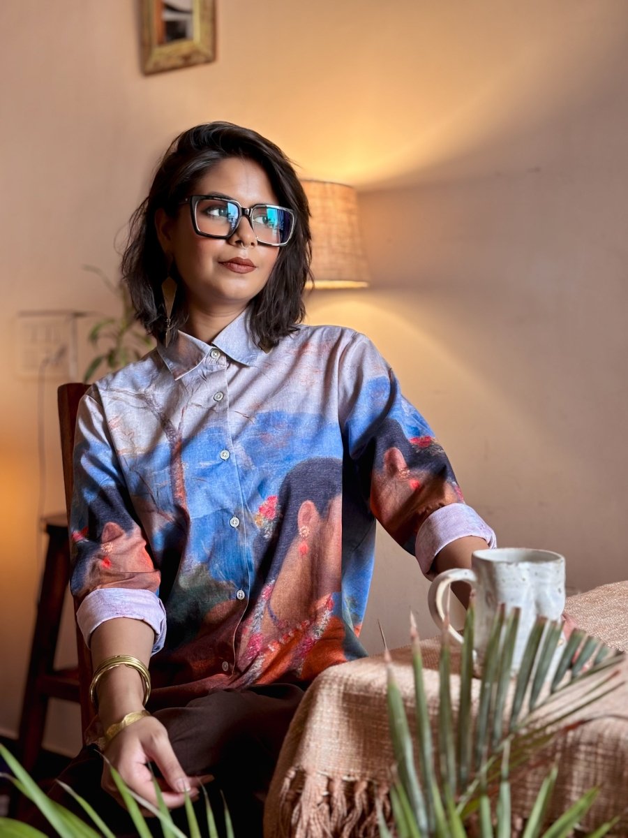 Shakuntala Shirt - Women - Brown - Giza Cotton - Naymish Designs