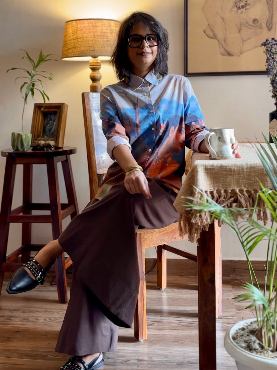 Shakuntala Shirt - Women - Brown - Giza Cotton - Naymish Designs