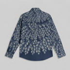 Gond Leaf Shirt Blue flat back