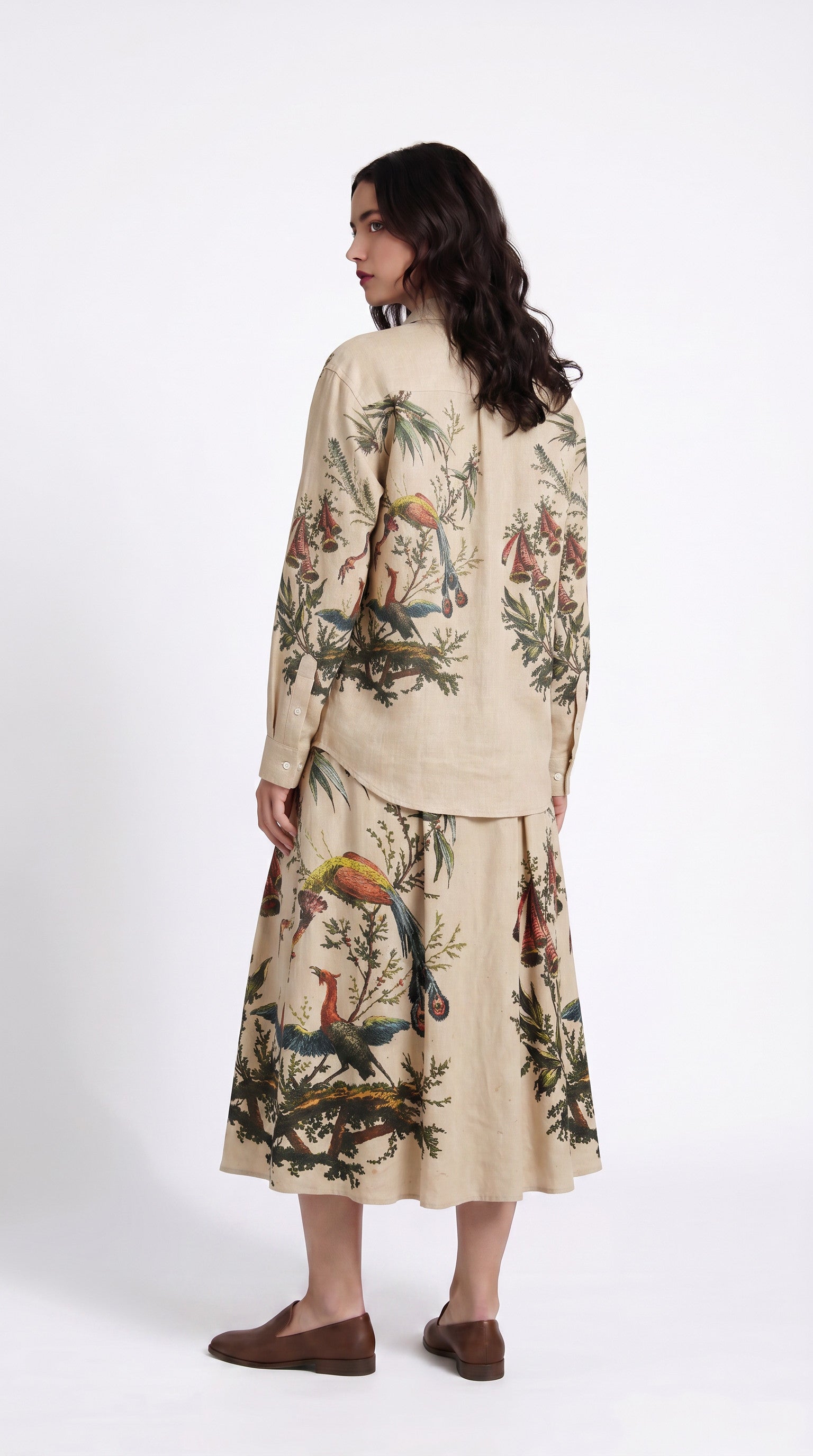 Aviary Bloom Pleated Skirt Women - back view